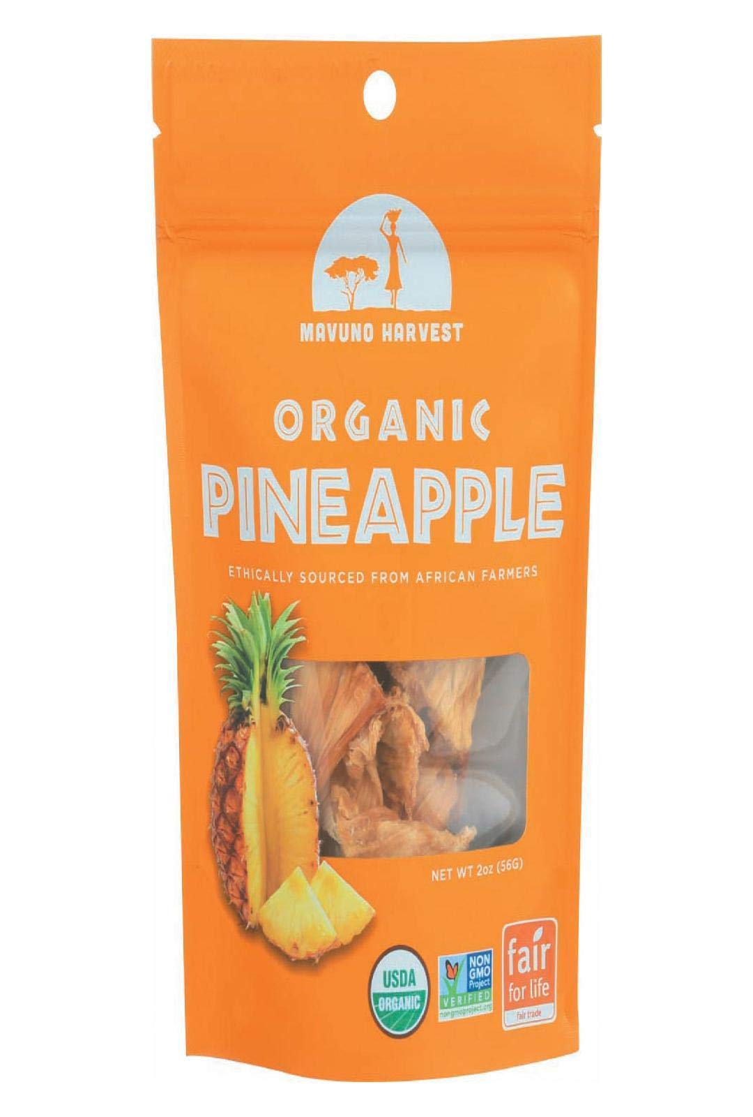 Mavuno Harvest Dried Pineapple, Organic, 2 Oz
