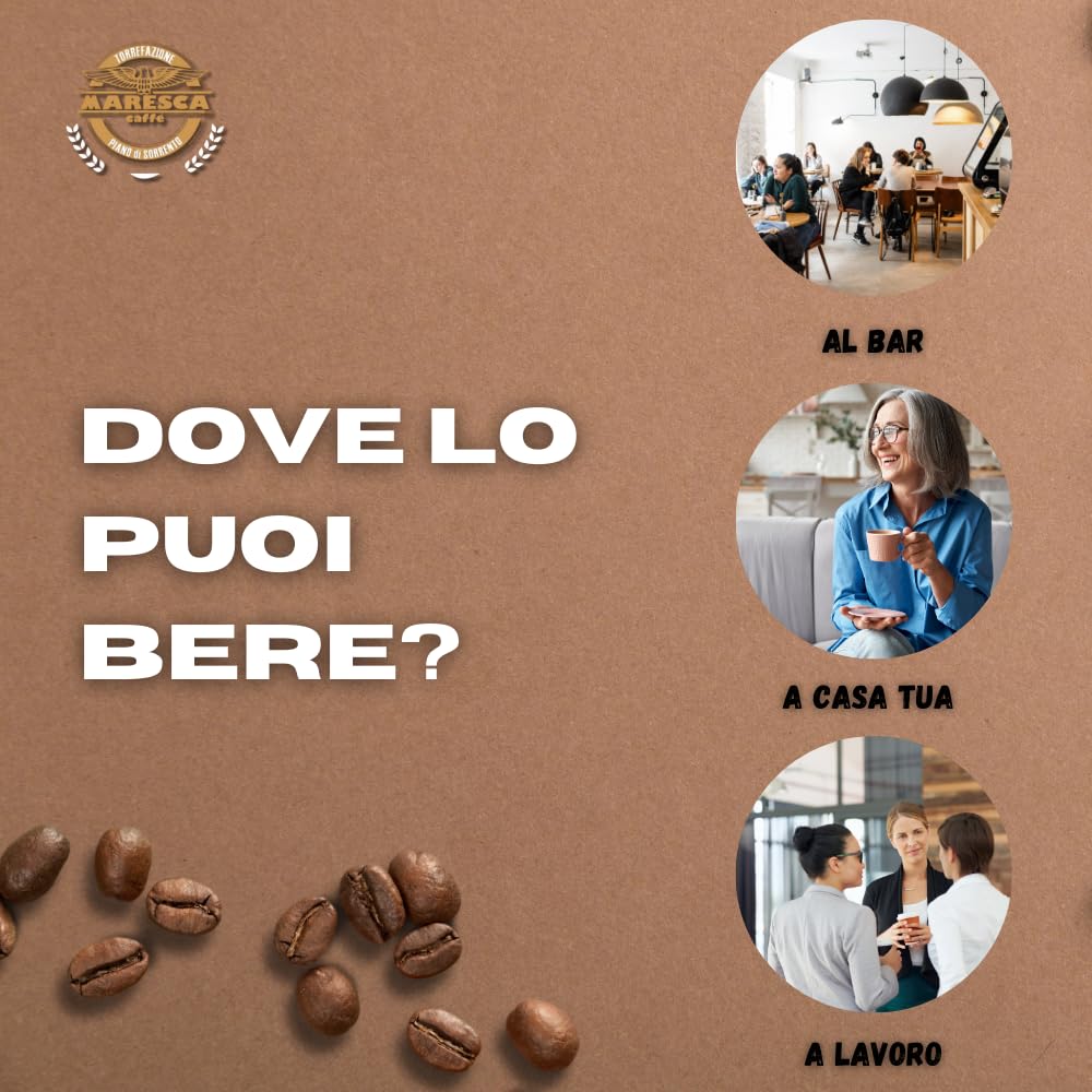 Caffè Maresca - 100% Arabica-Mischung - 1 kg Kaffeebohnen - Handgeröstet in Italien - 1 kg Packung mit Aromaschutzventil - Maresca caffe (Packung mit 2)