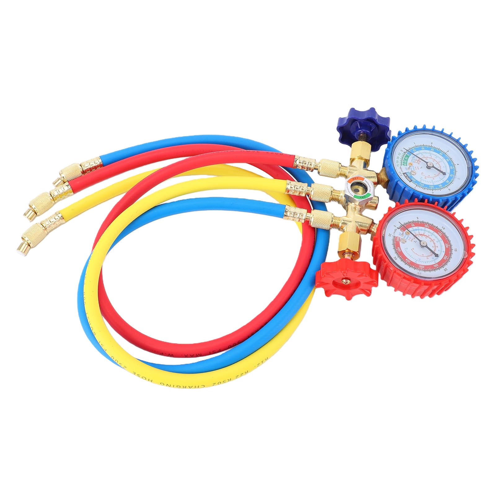 HUIOP Set manometri refrigerante Strumenti per Aria condizionata con Tubo e Gancio per R12 R22 R404A R134A