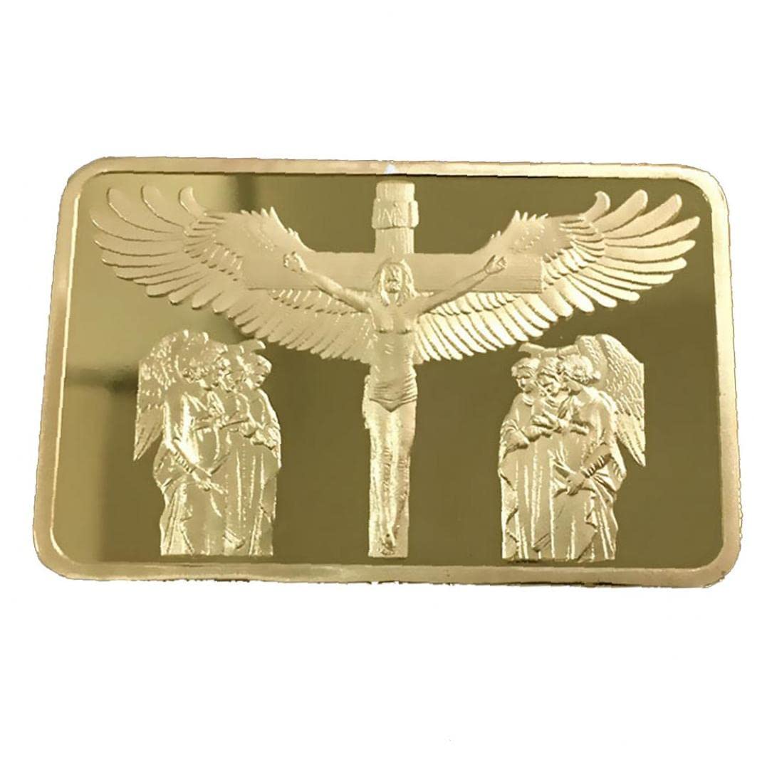 Bontannd Gold Jesus Bar Cllection Art Christianity Stations Of The Cross Commemorative Coin Collectible Gift Souvenir Plated Coin