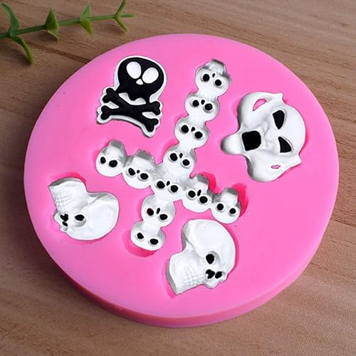 Molde de silicona para manualidades de azúcar, molde de silicona para Halloween y calavera