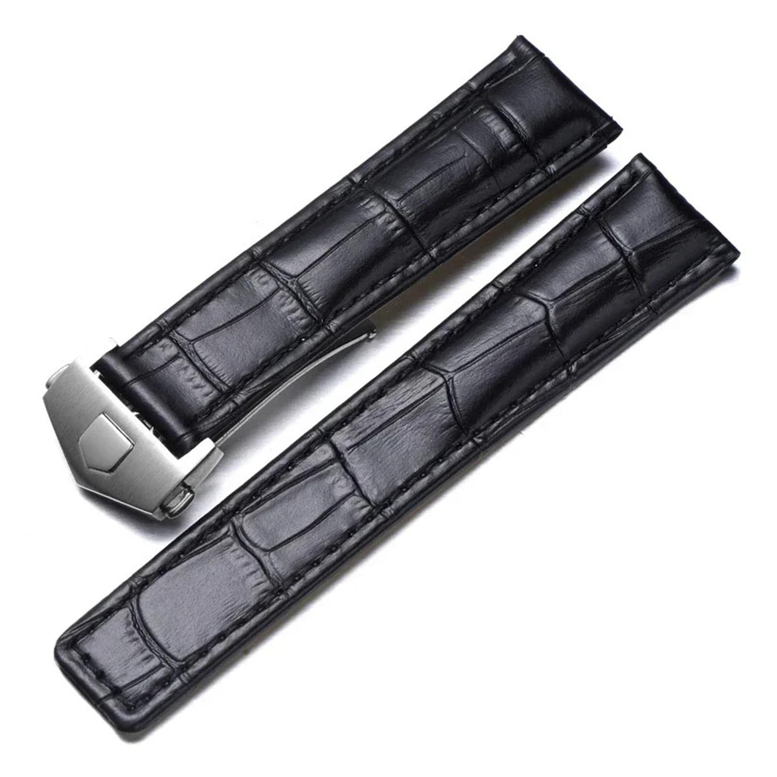 Genérico NASUNJIA Correa De Cuero Genuino De 20 Mm, 22 Mm Y 24 Mm Compatible Con Relojes Carrera Monaco, Pulsera Negra Y Marrón.