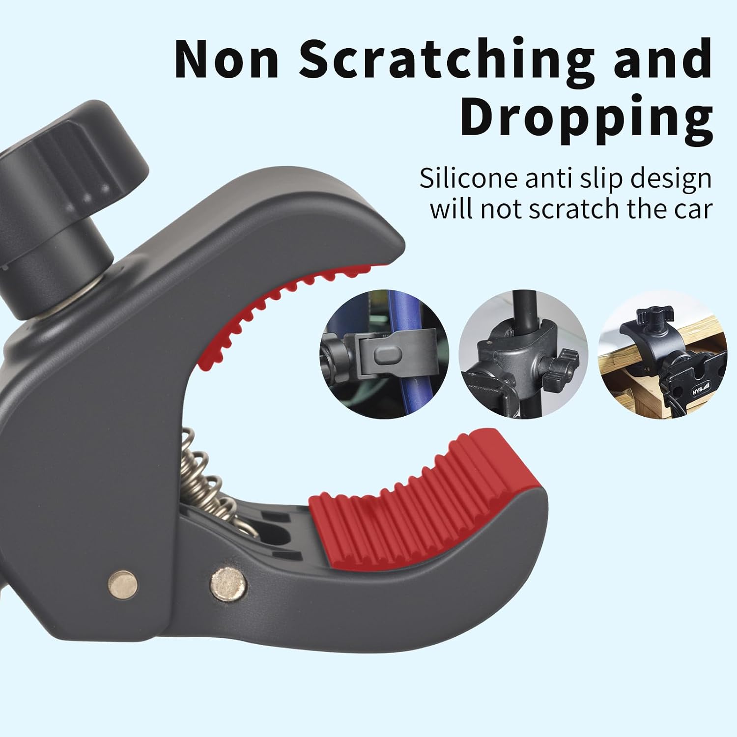HYS Radio Scanner with Belt Clip Holder Clamp (0.79-1.97inchs) Mount for Mototrbo/Uniden Bearcat/Midland Handheld Radio Marine Radio, Walkie Talkie, Police Scanner w/Belt Clip & Knob Holder Base image 4