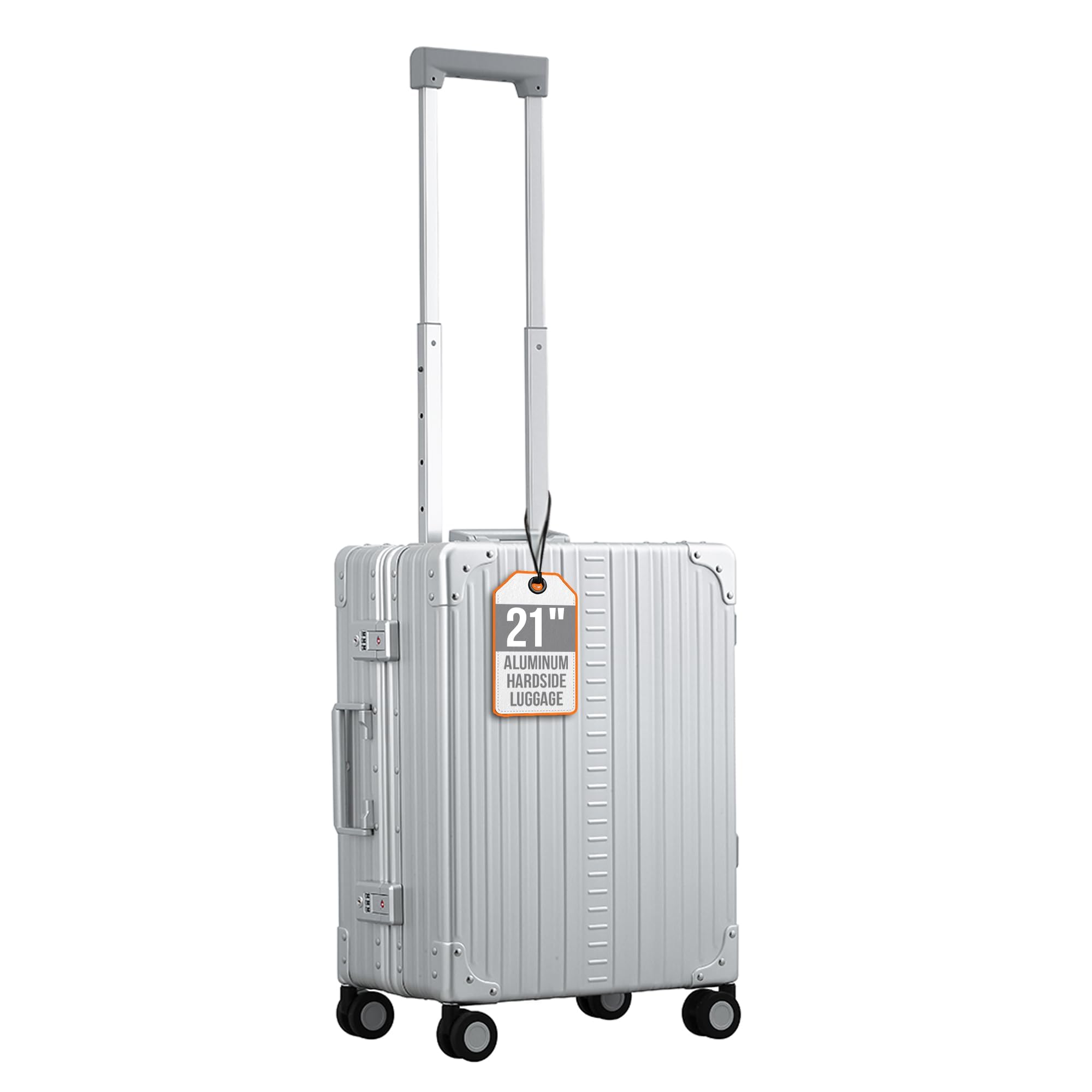 Aleon All Aluminum Lightweight Carry-On Luggage - Hardside Carry-On Suitcase, TSA Approved, Hard Shell Suitcase for Travel, Airline Approved 21 Inch