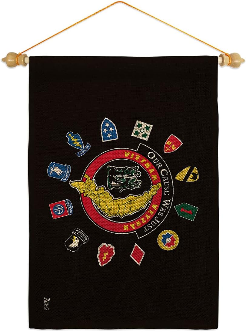 Service Vietnam Veteran Garden Flag Armed Forces All Branches Support Honor United State American Military Official Small Decorative Gift Yard House Banner Double-Sided Made In USA 13 X 18.5