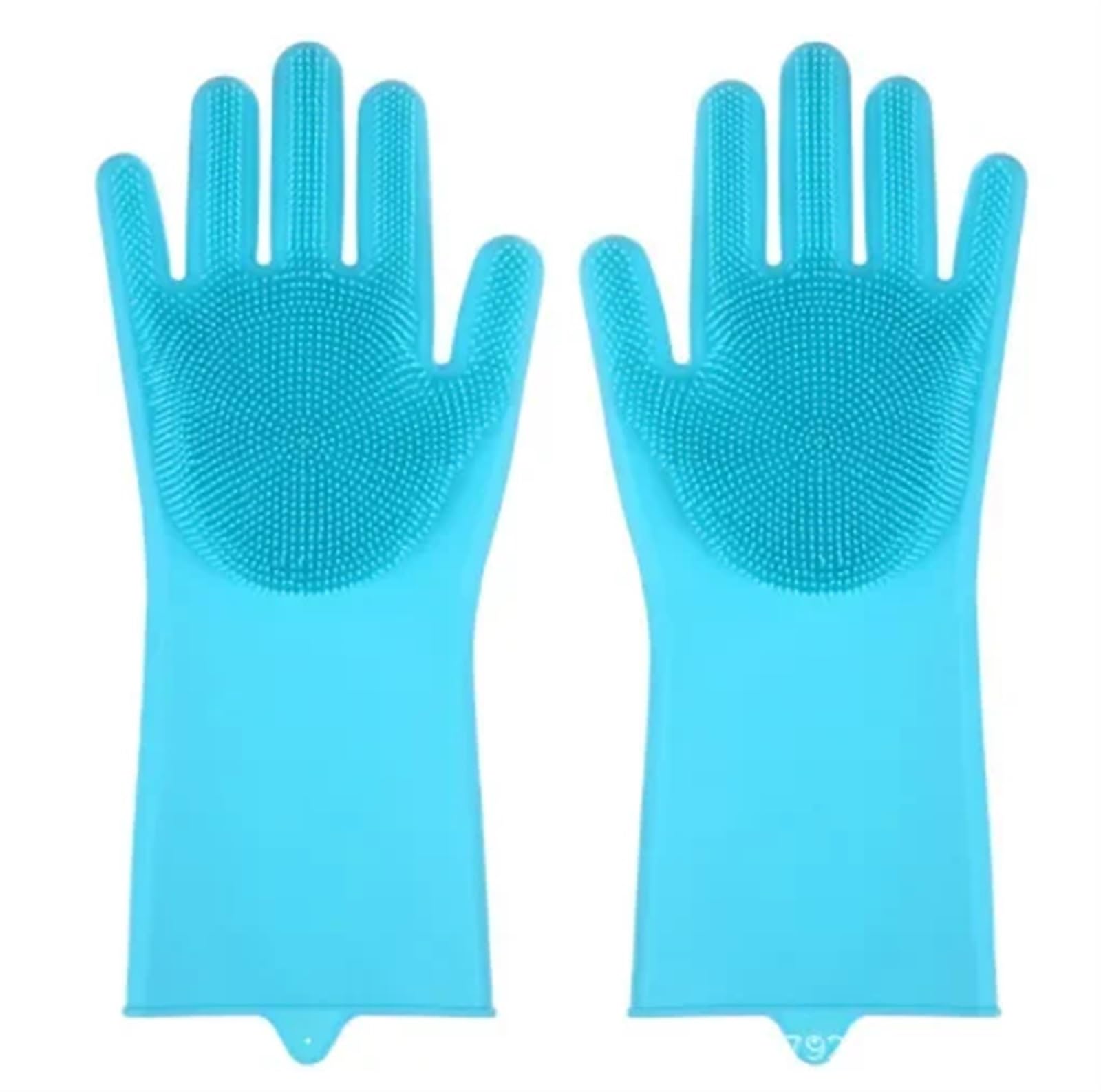 Guantes de Silicona Reutilizables para Lavar Platos - 2 Pares de Guantes de Limpieza Resistentes al Calor para Cocina y baño - Guantes para Platos Azules