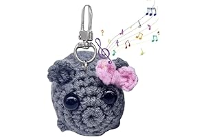 Crocheted Sad Hamster Doll with Music, Keychain, and Stress-Relief Charm