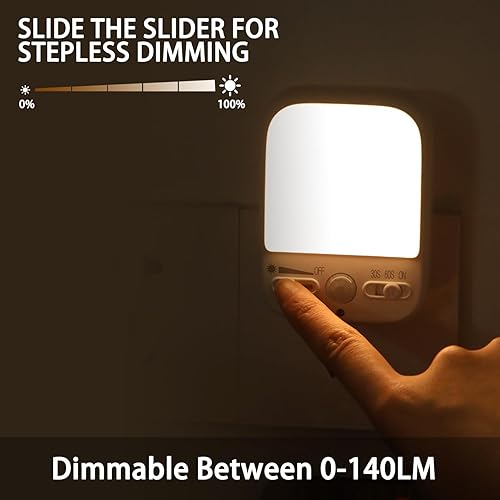 Miniatura 3 de Luz nocturna LED enchufable a las paredes, enchufable, sensor de movimiento del atardecer al amanecer con 4 modos de iluminación, brillo ajustable