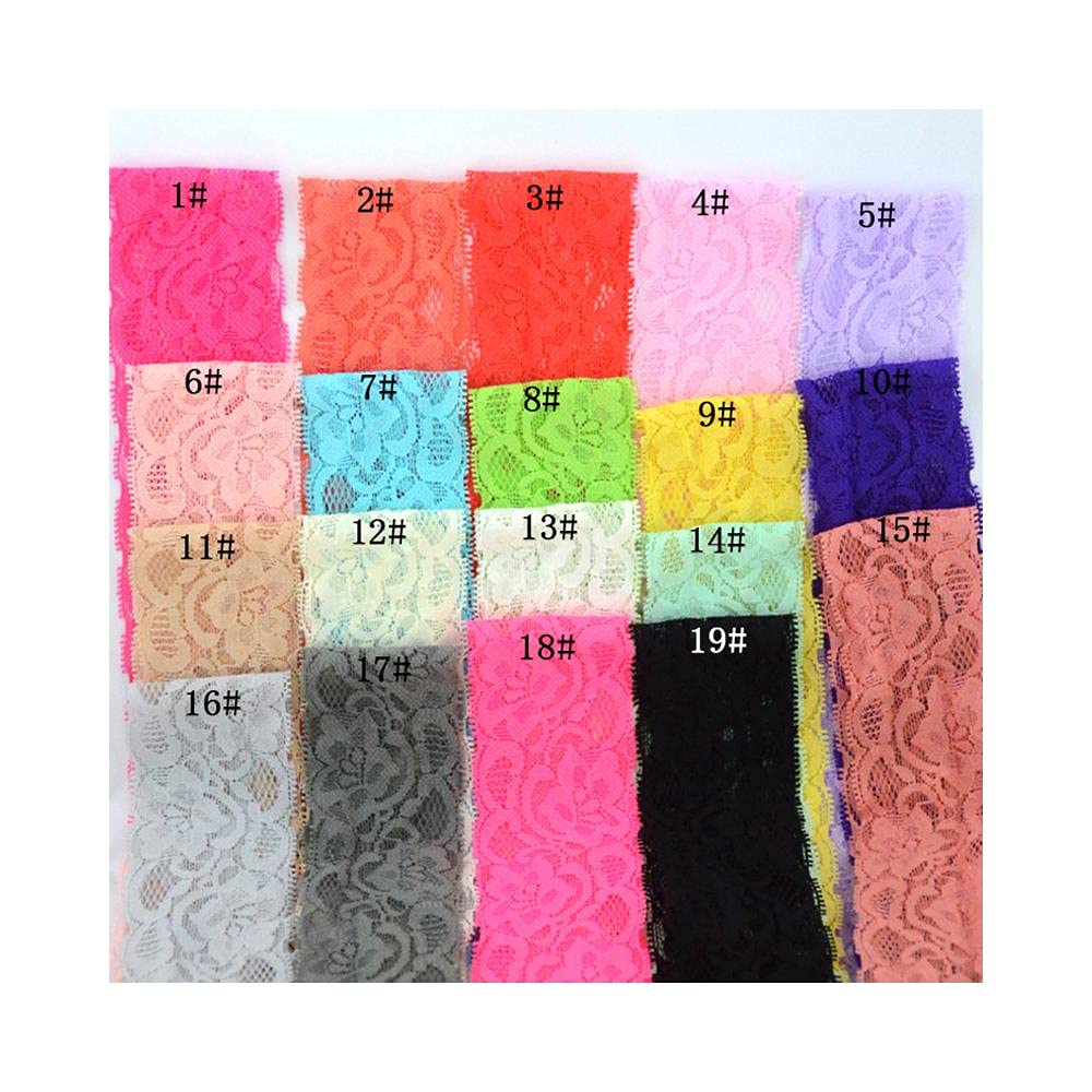Garniture Dentelle Couleur Dentelle élastique 12 Couleurs 22m - Garniture Cheveux, Couture, Artisanat Ruban Stretch