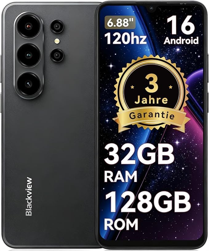 Blackview WAVE 10 Smartphone Offerta Android 16,32MP+13MP 32GB+128GB/2TB TF Cellulari,Telefono Cellulare Offerta 6.88"/5000mAh/3.5mm/IP54 4G/5G WiFi/Face ID/Blocco Impronta Digitale,3 Anni Garanzia