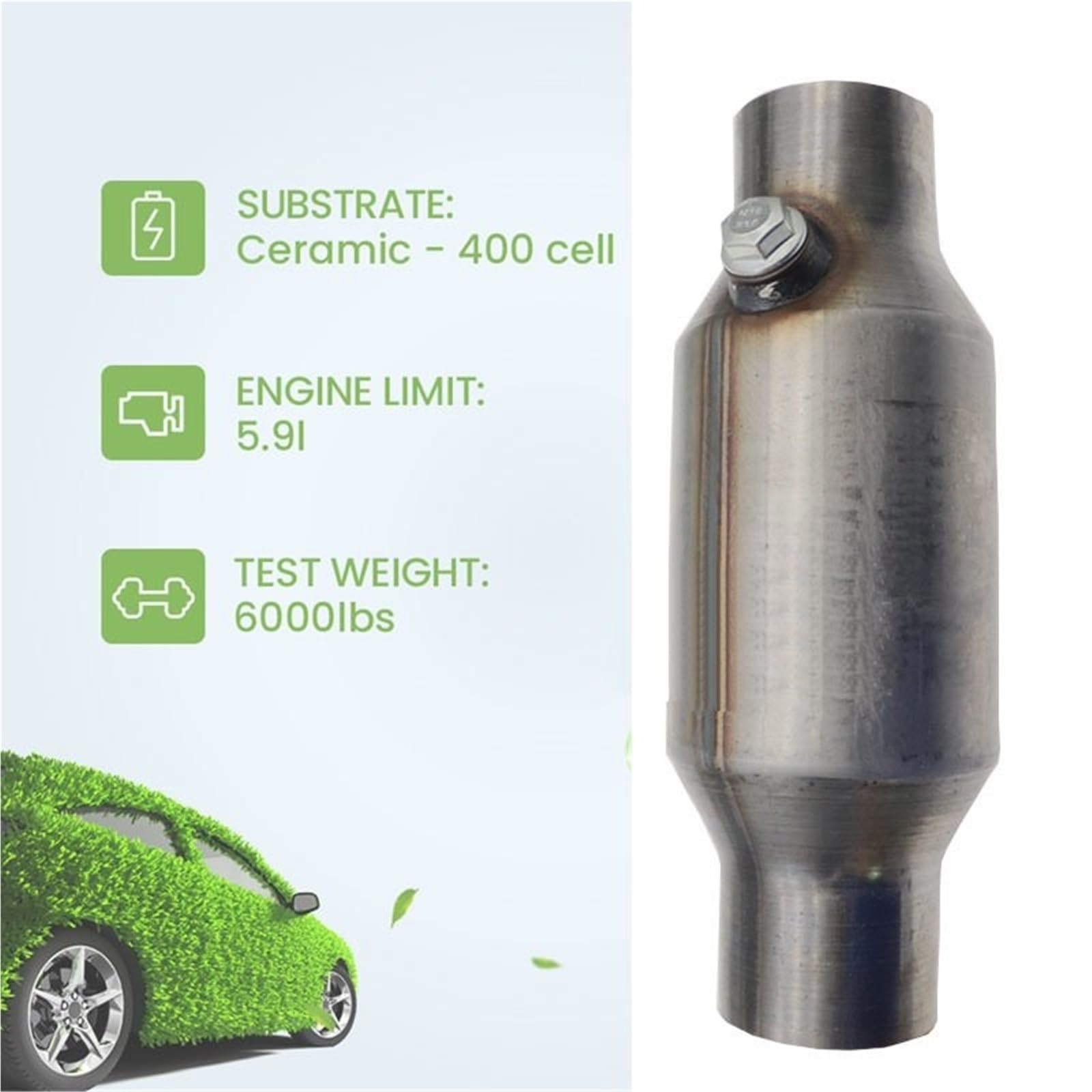 Catalizzatore Convertitore catalitico universale da corsa a nucleo metallico ad alto flusso da 200 celle "Euro 1 Sport Catalizzatore Catalitico(2 inch 200CPSI)