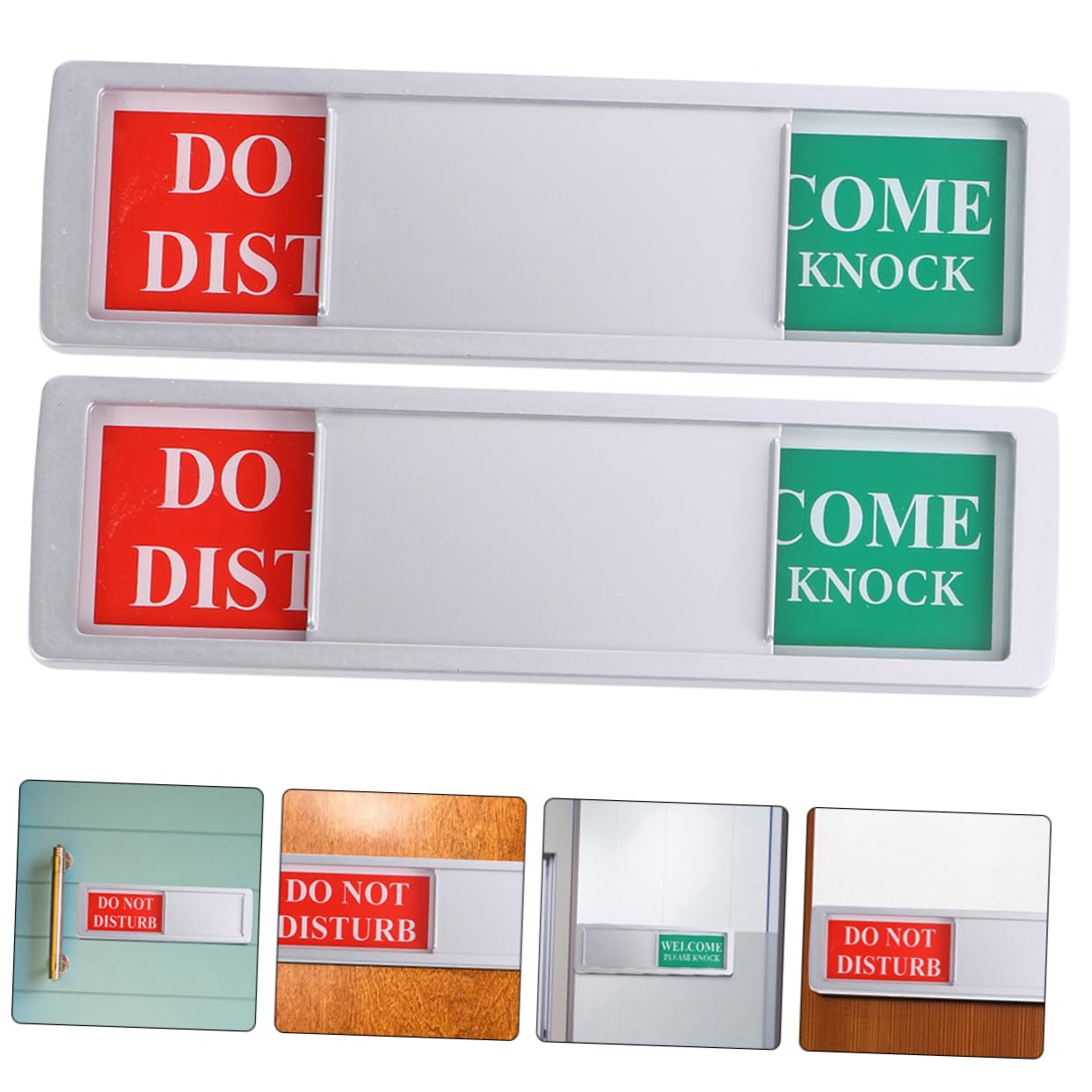 Angoily 12 Piezas Carteles para Puerta de Hotel y Oficina Señal Deslizante Magnética de Privacidad Diseño Plateado Fácil Instalación y Reutilizable para Habitaciones y Baños