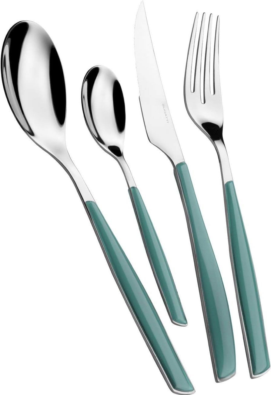BUGATTI GLCV 021F14/- 15 Glamour SAN Salad Servers/Steel 16 x 26 x 3 CM Celadon Green 2–Piece