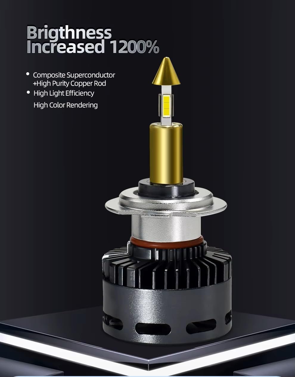 JEYEFFE 360 GOLD Lampadine LED Auto 30000 Lumen 55W 6000K — Faro LED 360° con Ventola, Plug&Play IP68, Monoled, Sostituzione 1:1 per Lampade Alogene, Per Fari Lenticolari, Alta Luminosità (9005 HB3)