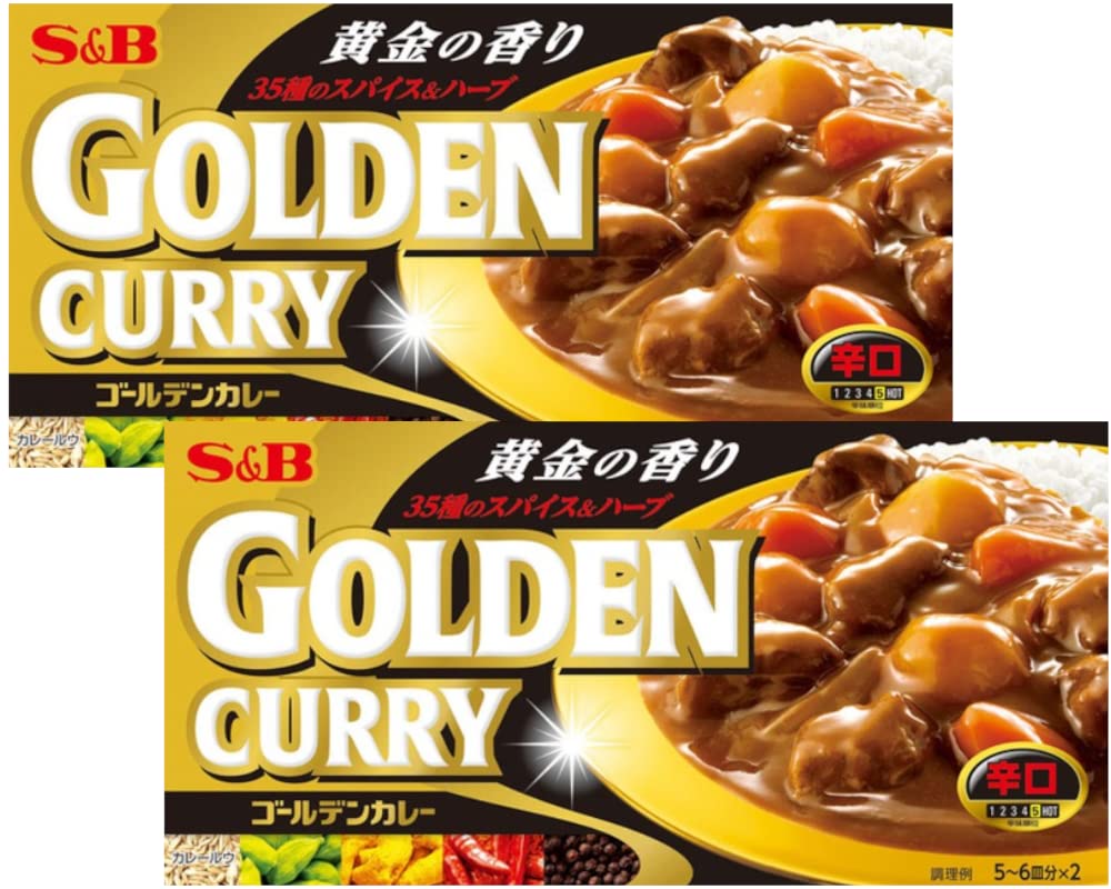 S&B GOLDEN CURRY Sauce Mix, Hot, 6.9oz (2 Pack) With MAIKO sticker Pio big bazar