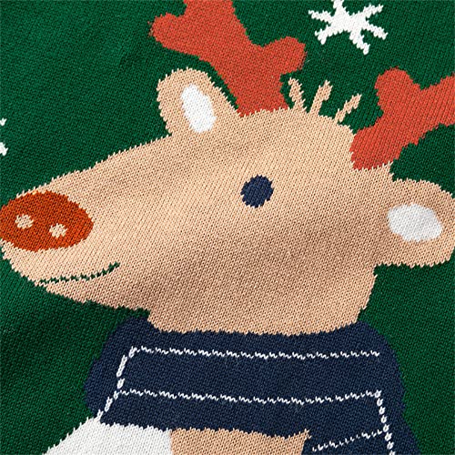 Image of HILEELANG Toddler Boy Girl Christmas Sweater Pullover Reindeer Elk Snowman Sweatshirts Tops