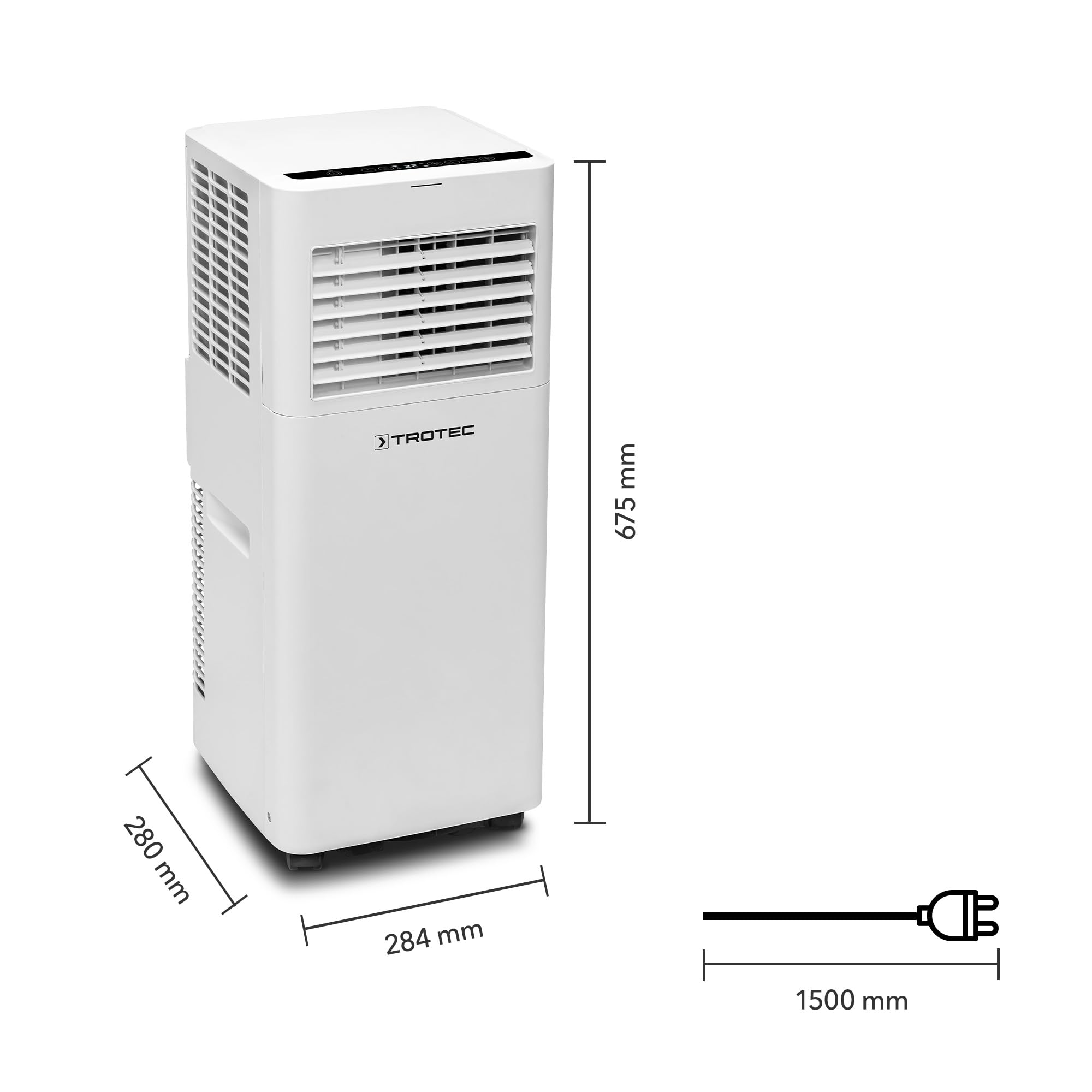 TROTEC Climatiseur PAC 2015 E - 2 kW (7000 BTU) pour pièces jusqu'à 65 m³