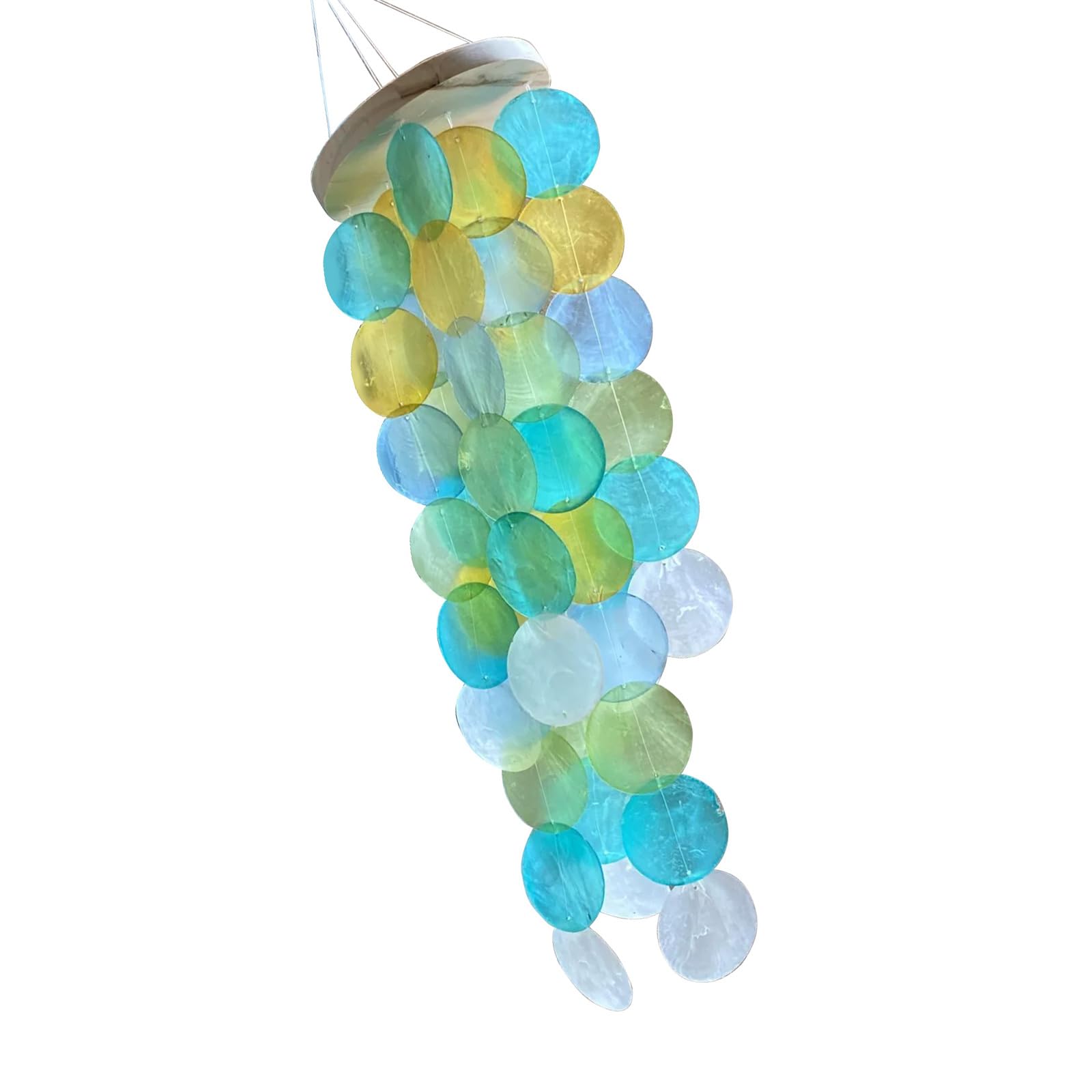 Buxuaaaa Capiz Shells Windchimes for Garden Decoration Enhances Outdoor Decoration with Soothingly Sounds Coastal Windchimes