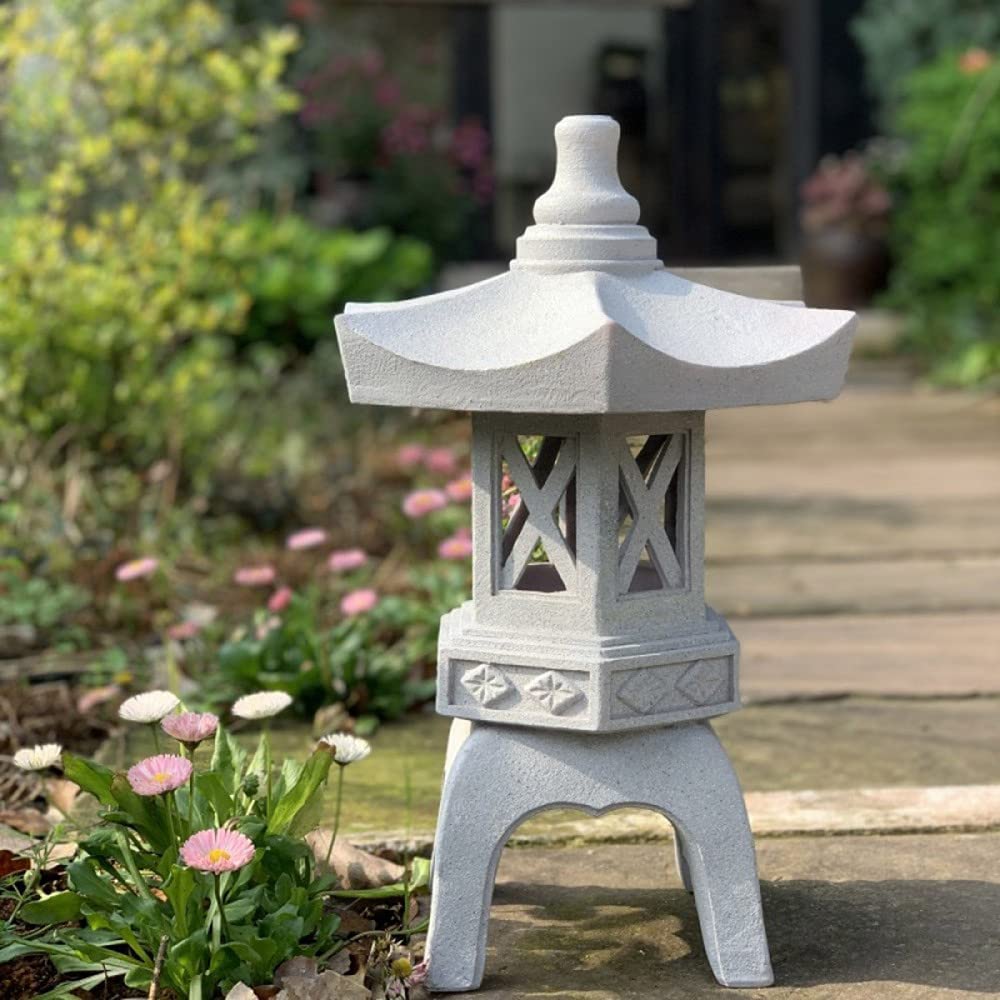Pagoda Stupa latarnia ogrodowa na zewnątrz, kamienna statuetka, solarna wodoodporna rzeźba ogrodowa, japoński styl, latarnia, pagoda, zasilana energią słoneczną, LED, dekoracja ogrodowa na zewnątrz