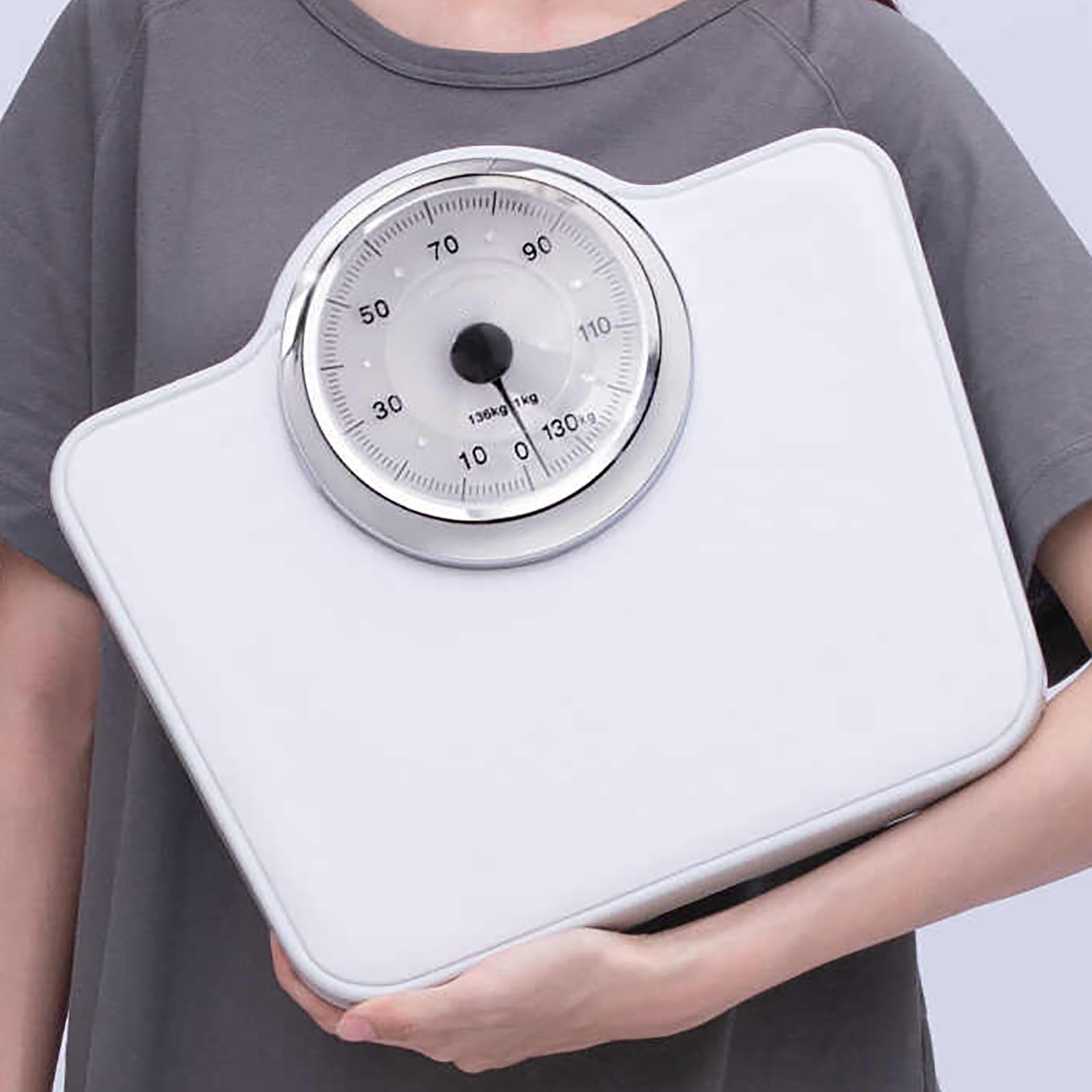 Báscula mecánica de baño - Báscula de Fitness analógica - Mecanismo de Metal sólido - Escala de fácil Lectura - Fácil de Usar, sin Pilas, Calibrada con un pomo