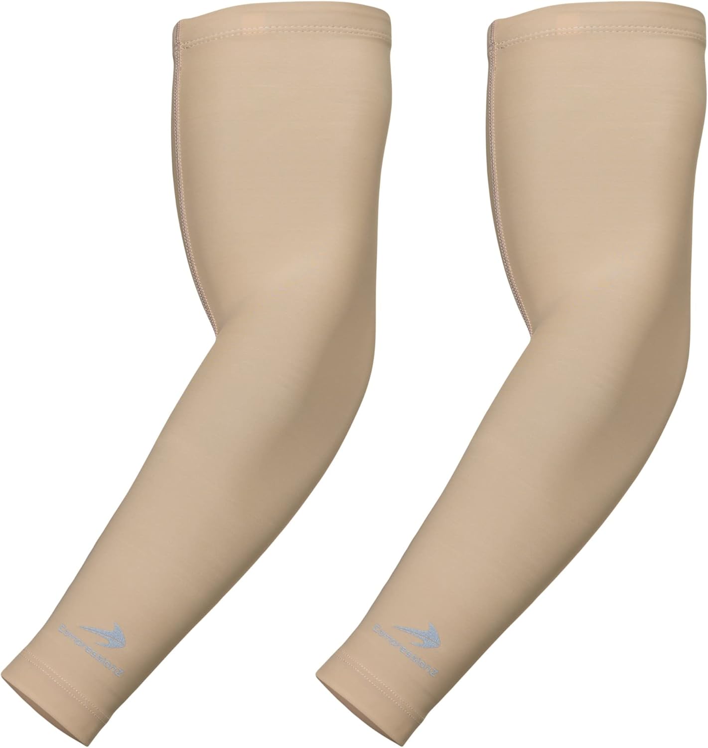 CompressionZ Compression Arm Sleeves for Men & Women UV Protection Elbow Sleeve Nude Large
