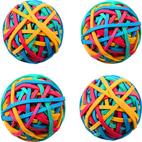 4 Roll Rubber Band Elastic Ball About 400 Pieces Colorful Rubber Bands Stretchable Rubber Band Balls Stationery Holder Elastic Band Loops for DIY, Arts and Crafts, Document Organizing