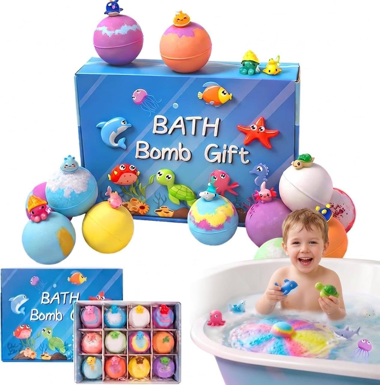 Bath Bombs for Kids with Surprise Inside Bubble Toys Organic Natural Easter Basket StuffersBirthday Christmas Gift-image-15
