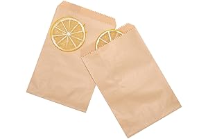 Volanic 100PCS 4X6 Inch Sandwich Bags Fold Top Kraft Paper Bags for Cookies, Sandwich, Bakery