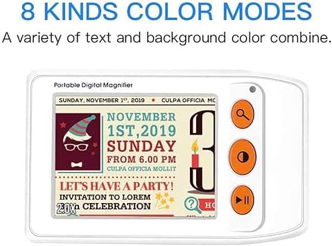 Handheld Portable Electronic Reading, 3.5in LCD Handheld Electronic Vision Aid, Screen Lock HD Electronic Magnifier Digital Reading Aid, 2X to 25X Zoom Stepless, for Low Vision Kids Seniors,White