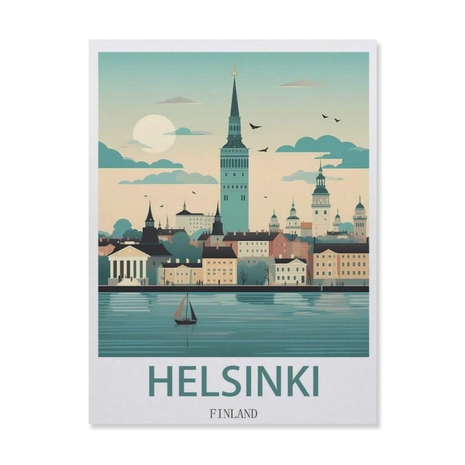 Metal Sign Tin Sign，Helsinki Finland(20x30cm）