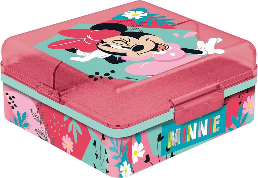 Tataway Sandwich Box Bimbe Disney Minnie Multi Scomparto, In Plastica Senza Bpa, Lavabile E Riutilizzabile - 4