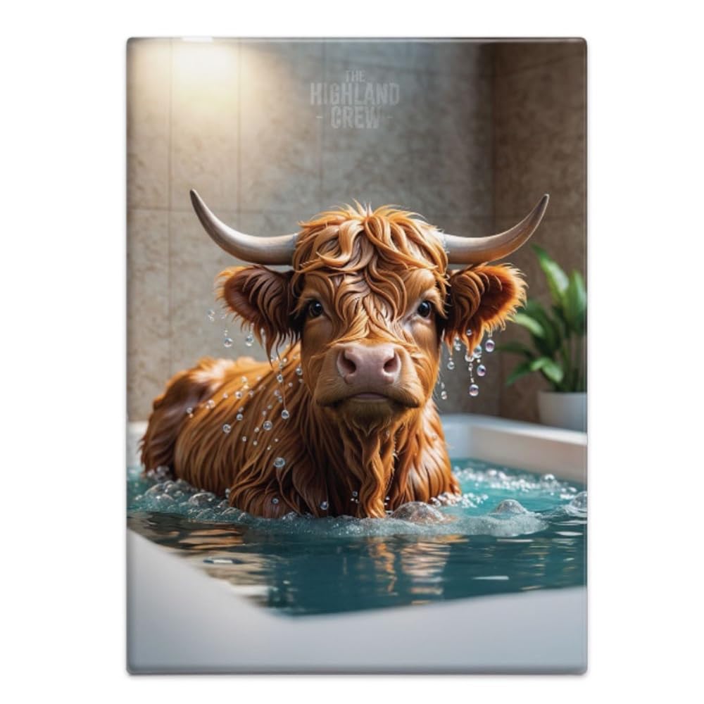 Fridge Magnet (65 x 90 mm) - The Highland Crew - Cow in Bath