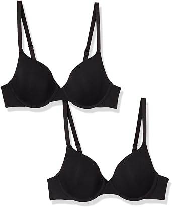 Amazon Essentials Women's Comfortable Underwire T-Shirt Bra, Pack of 2