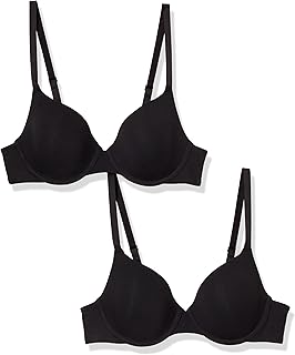 Amazon Essentials Women's Supportive Underwire T-Shirt Bras, Breathable Cotton, Comfortable, Pack of 2