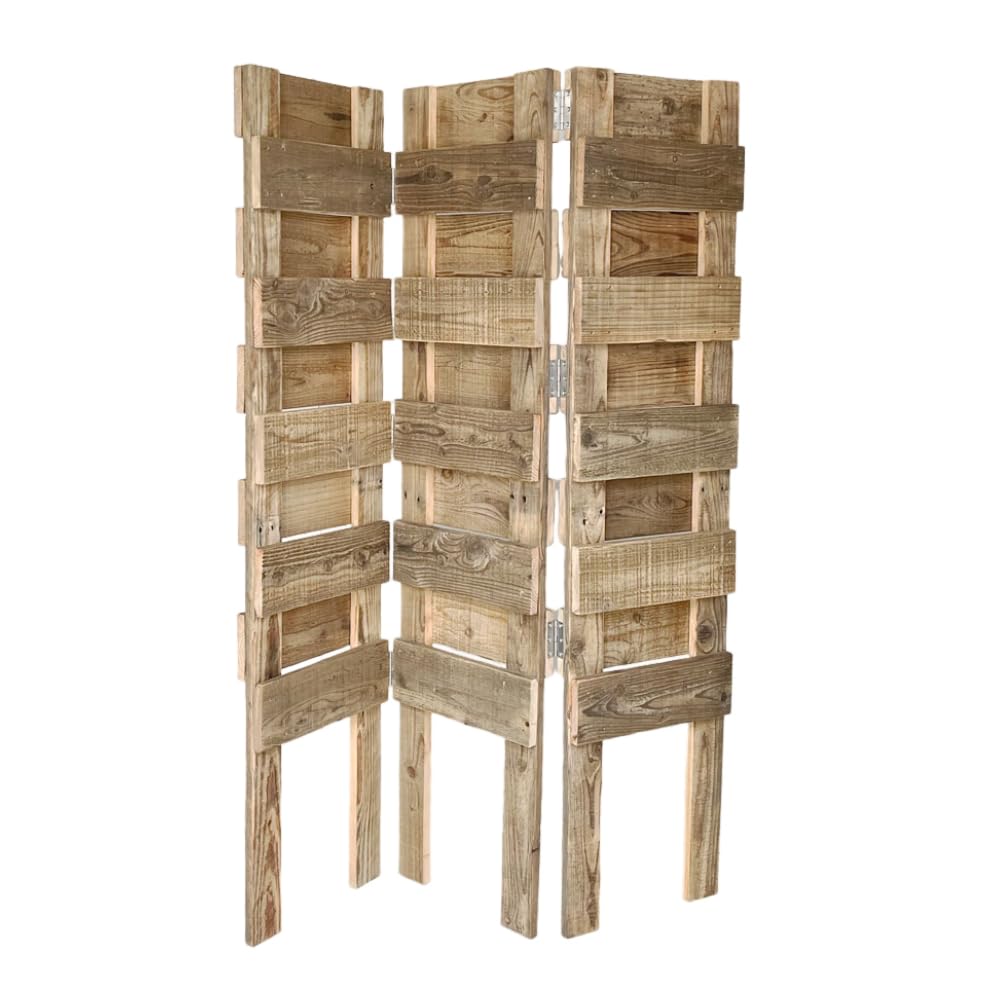 Amazon | リサイクルウッド 3連パーテーション 間仕切り