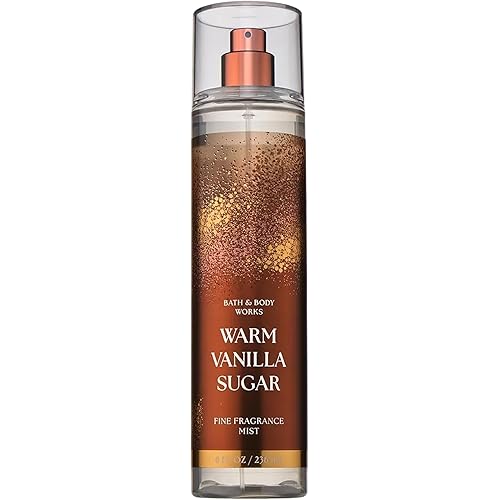 Bath & Body Works Warm Vanilla Sugar Fine Fragrance Mist, Body Spray & Perfume for Women, Long-Lasting Personal Fragrance, Sparkling Sugar and Sweet Vanilla Scent, 8 fl oz - 1 Pack