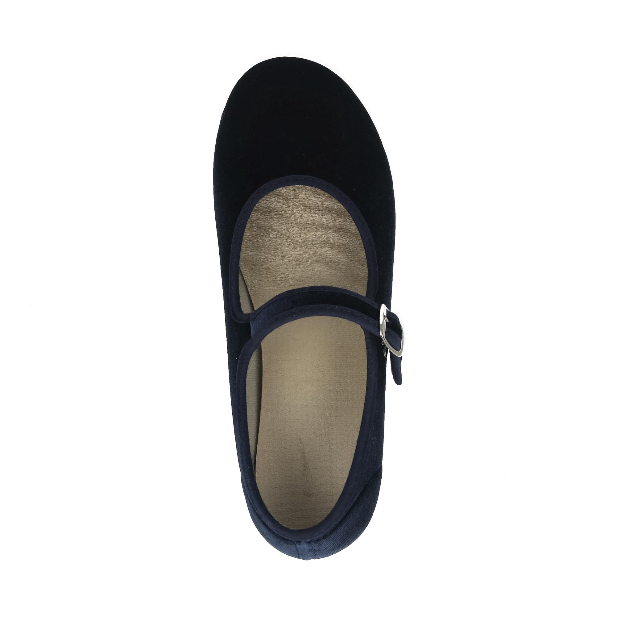 Mary Janes en Velours pour Femmes. Ballerines Plates décontractées Maryjane Sandales Confortables. Fabriqué en Espagne. Fermeture à Boucle. Couleur Noir et Bordeaux