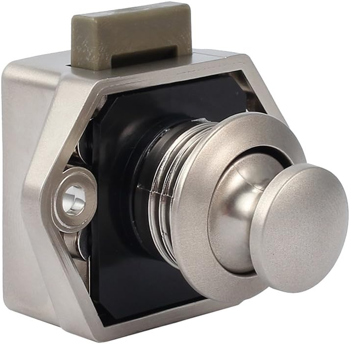 Tanice Cabinet Knobs Latch Push Button Lock Drawer Cupboard Door Catch Lock for Motorhome Caravan Cupboard