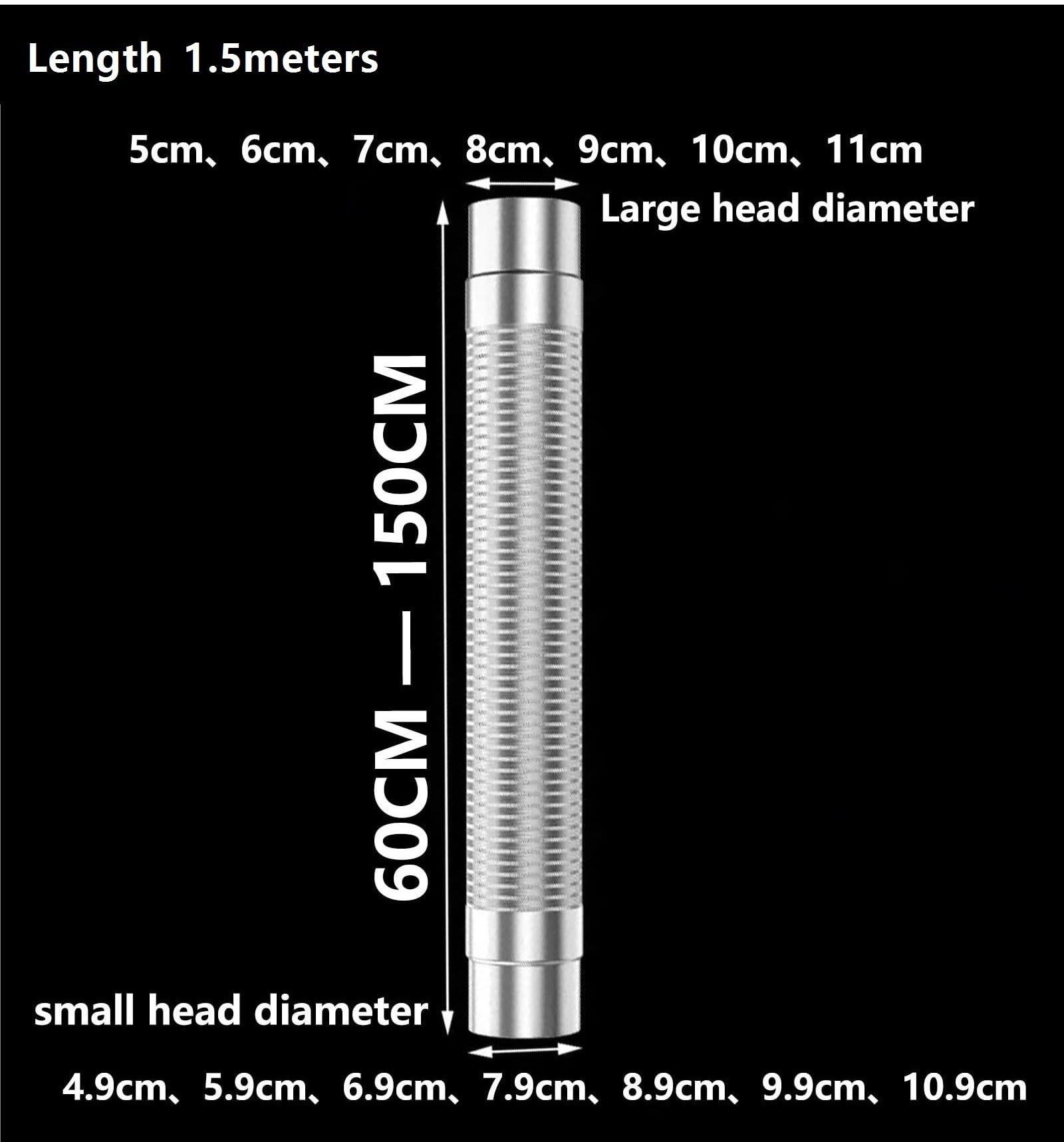Tubo de Chimenea de Acero Inoxidable for Estufa de leña, Tubo Extensible for Estufa de Camping, Accesorios de Escape Flexibles, Varios tamaños(1.5m-8cm)