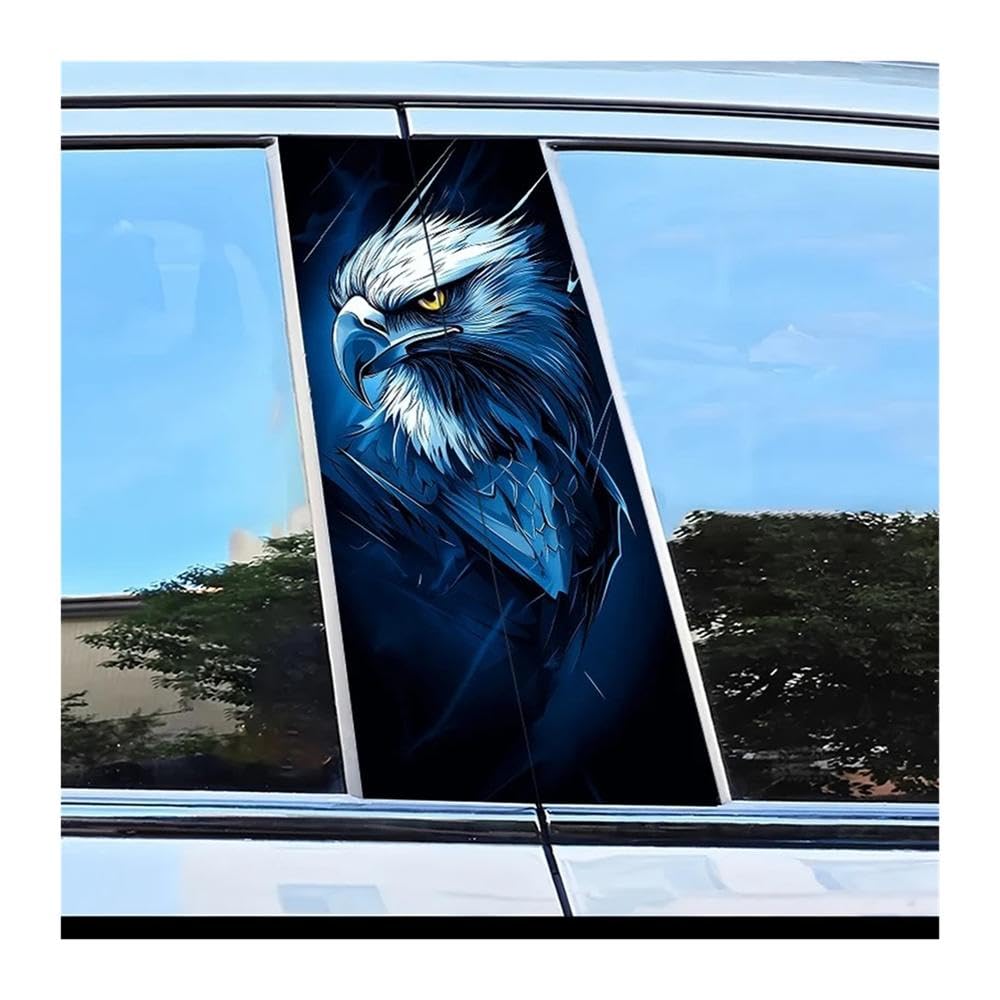 Car Parts 2pcs Car Door Pillar Decoration Sticker Eagle Pattern Scratch Resistant Film