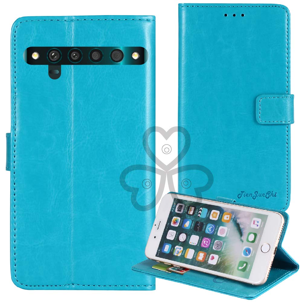 Custodia Portafoglio Blu Premium In Pelle PU Per TCL 10 PRO (6,47'') – Con Slot E Supporto Orizzontale