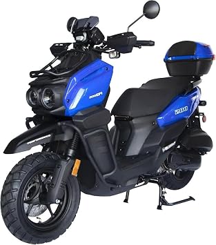 HHH Tank 200 EFI Scooter Upgraded TANK 200cc Motorcycle Fully Automatic Adult Street Bike with Matching rear trunk Blue