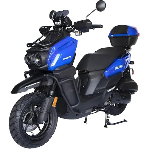 HHH Tank 200 EFI Scooter Upgraded TANK 200cc Motorcycle Fully Automatic Adult Street Bike with Matching rear trunk ( Blue )