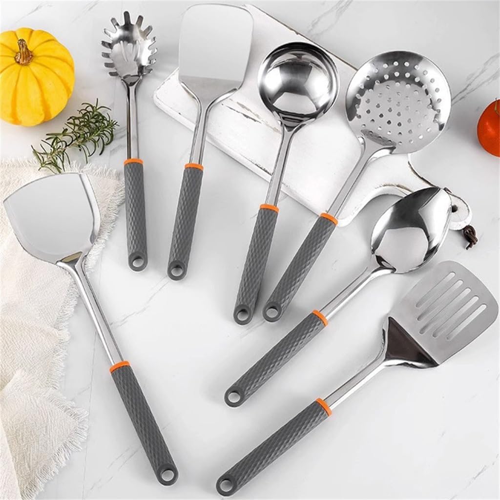Handle Stainless Steel Spatula Soup Ladle Funnel Ice Cream Scoop Bottle Opener Size Kitchenware Set