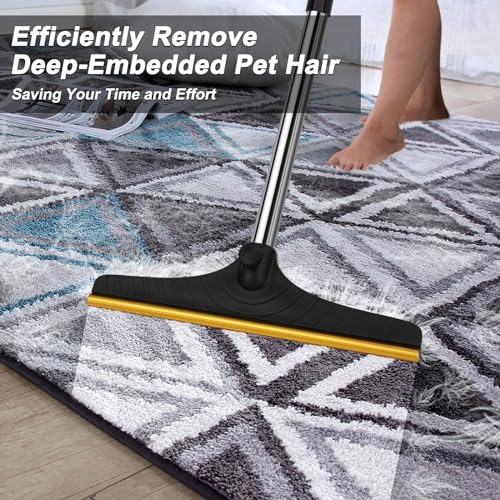 B-Land Carpet Rake for Pet Hair Removal, Reusable Pet Hair Remover with 60” Adjustable Long Handle, Carpet Scraper Dog Cat Hair Remover Tool for Rugs, Mats, Couch, Furniture - Thumbnail 4