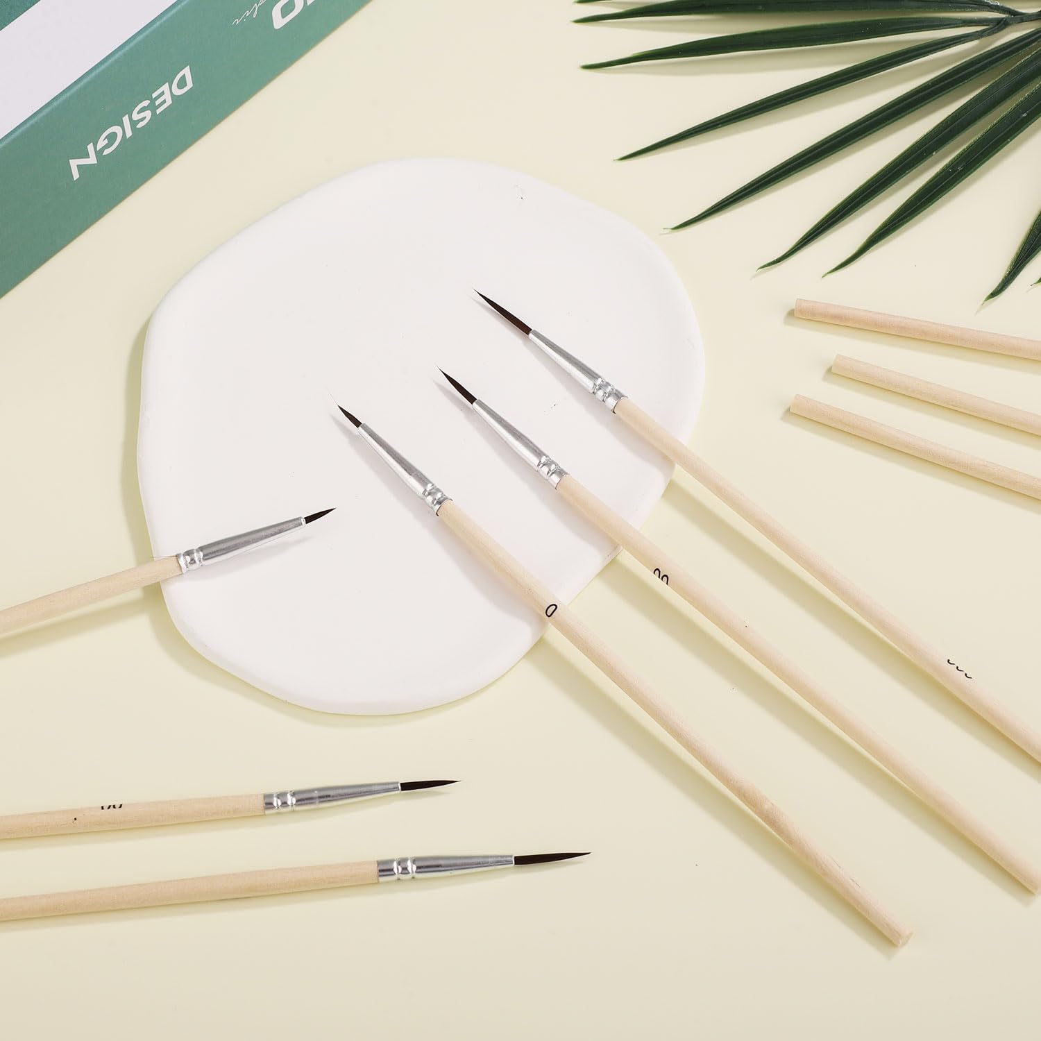 Anezus Lot De 30 Pinceaux Miniatures Pour Peinture Aquarelle, Peinture Acrylique, Huile, Artisanat, Nail Art, Taille 00