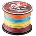 Sougayilang 500m/547Yards 4 Strands 12lb-72lb Multifilament Pe Superbraid and Braided Fishing Line (Grey Yellow Black Green Multicolor)