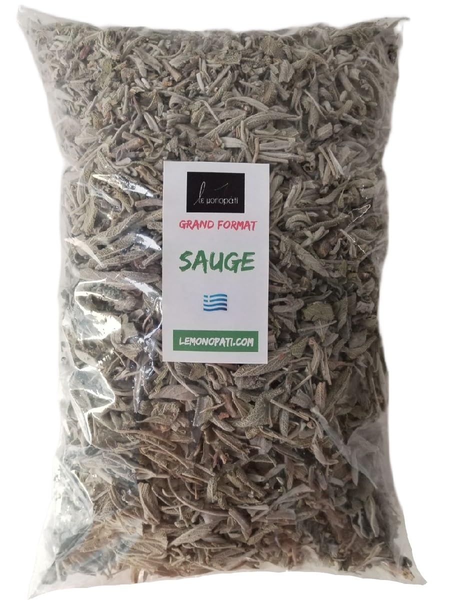Sauge Le Monopati Grand Format 1kg (4x250g) – Origine Grèce | Usage Culinaire & Infusions Authentiques | Origine: Grèce