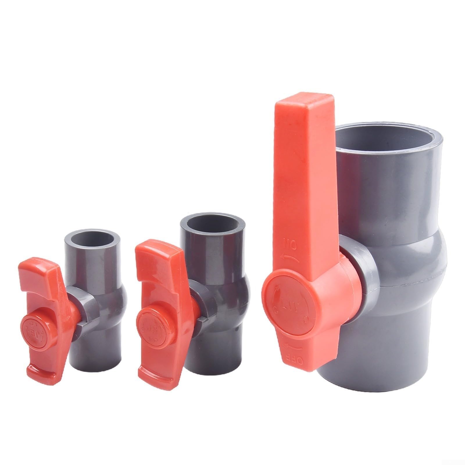 Robinet à Boisseau Sphérique En PVC Avec Douille Coulissante Pour Tuyau D' Alimentation En Eau, 20 Mm, 25 Mm, 32 Mm, 40 Mm, 50 Mm, Rouge Et Gris (50 Mm