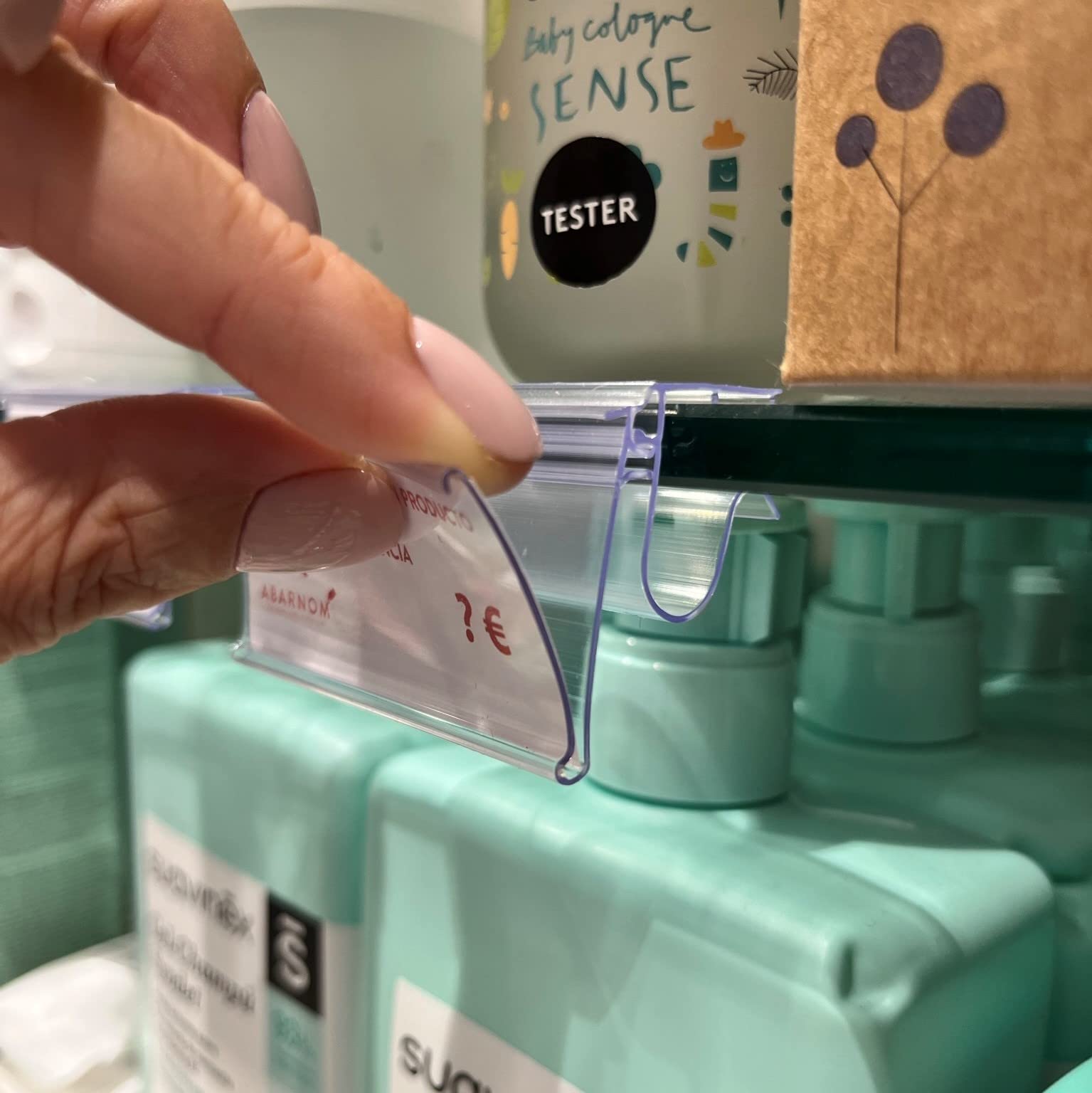 Kit 50 Portaprezzi per ripiano in vetro. Etichette prezzo 30x65 mm. Etichette trasparenti, portaprezzi per negozi, cartelli portaprezzi, portaprezzi per scaffali, portaetichette